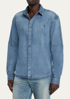 Saint LaurentMen's Cassandra Denim Button-Down Shirt