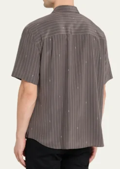 Saint LaurentMen's Cassandre Short-Sleeved Button-Front Shirt