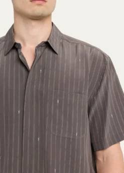 Saint LaurentMen's Cassandre Short-Sleeved Button-Front Shirt