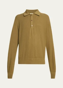 Saint LaurentMen's Cotton Knit Polo Sweater