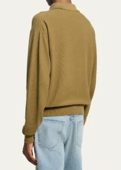 Saint LaurentMen's Cotton Knit Polo Sweater