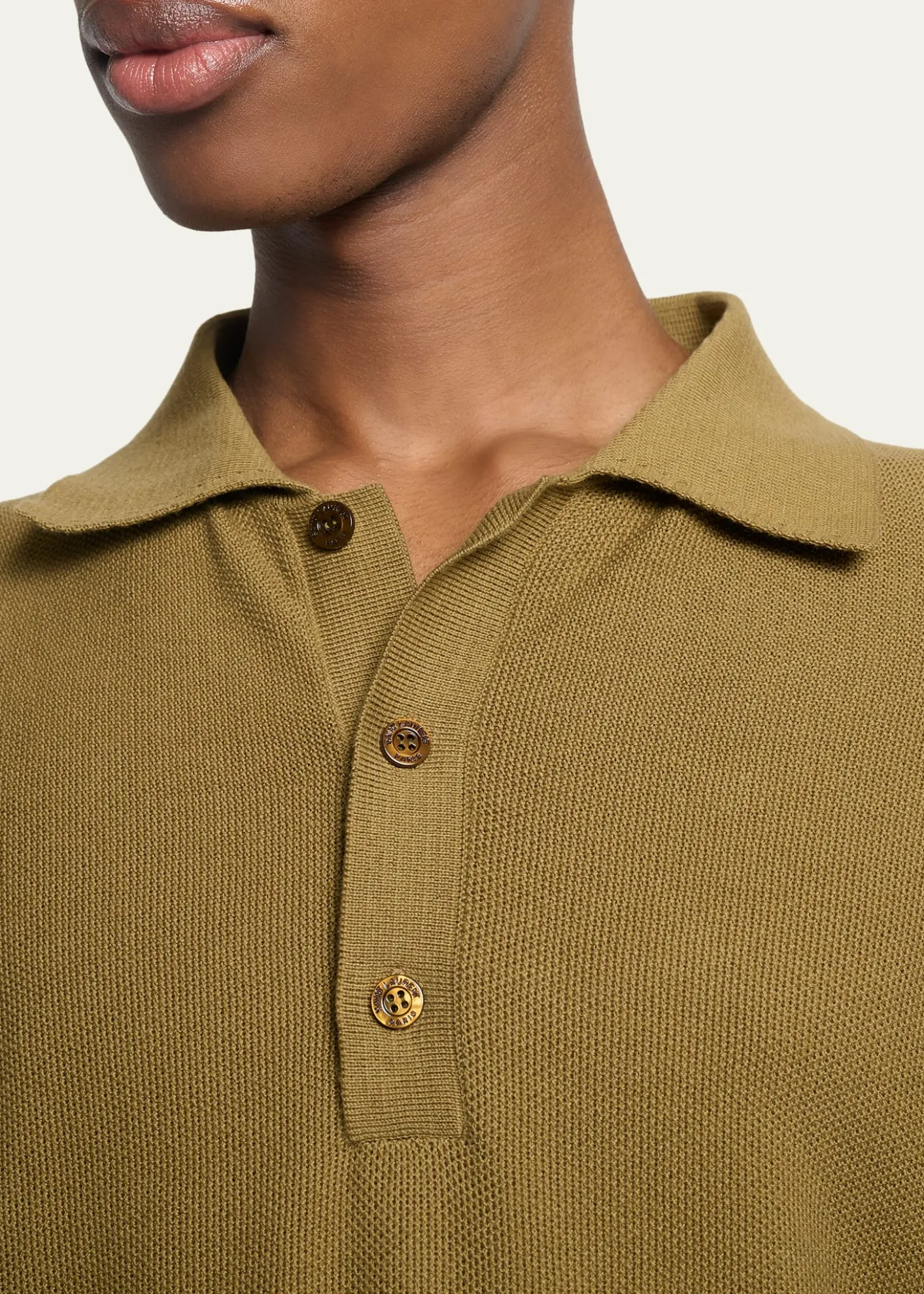Saint LaurentMen's Cotton Knit Polo Sweater