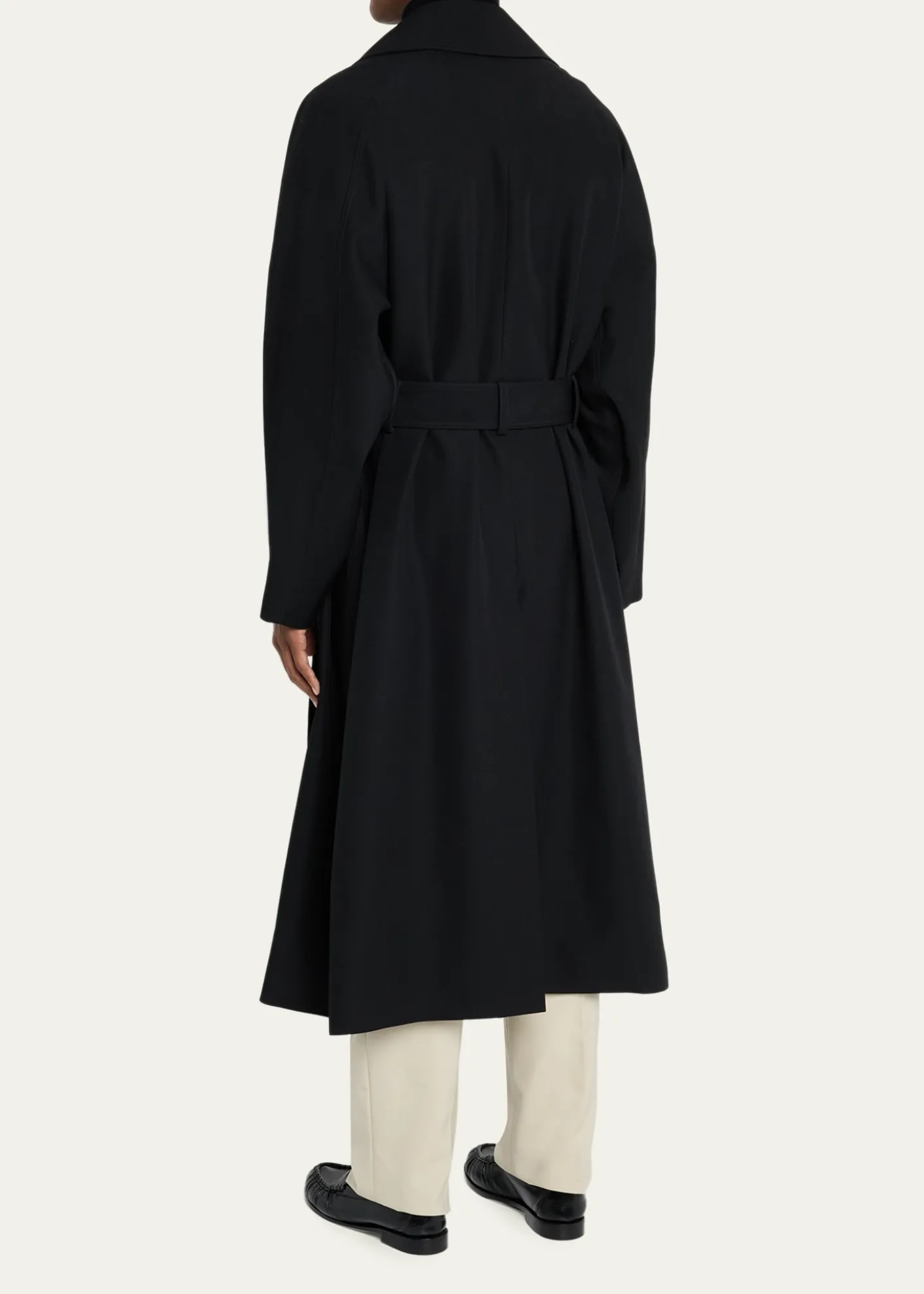 Saint LaurentMen's Grain de Poudre Belted Trench Coat