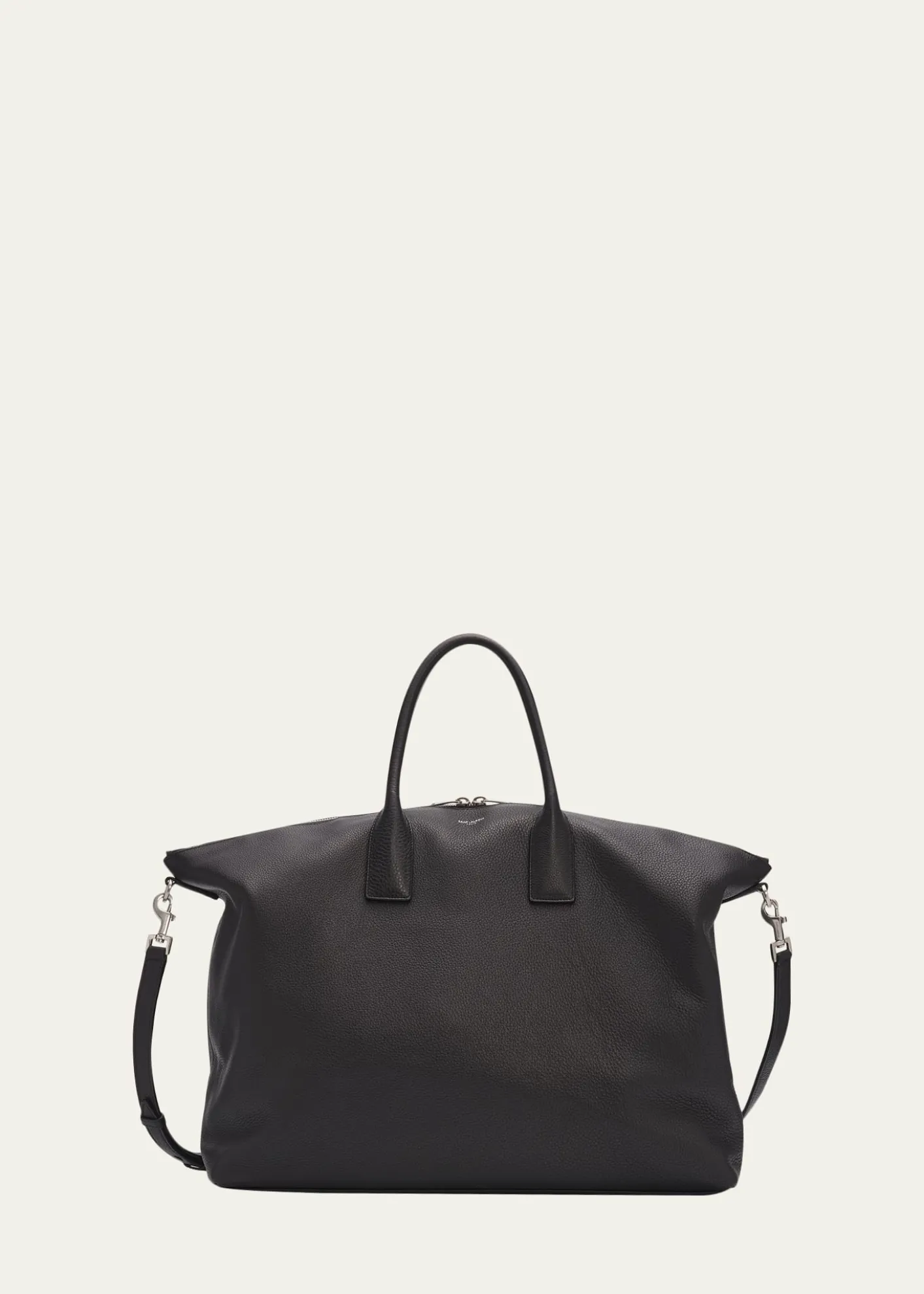 Saint LaurentMen's Grained Leather Bowling Tote Bag