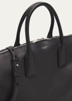 Saint LaurentMen's Grained Leather Bowling Tote Bag