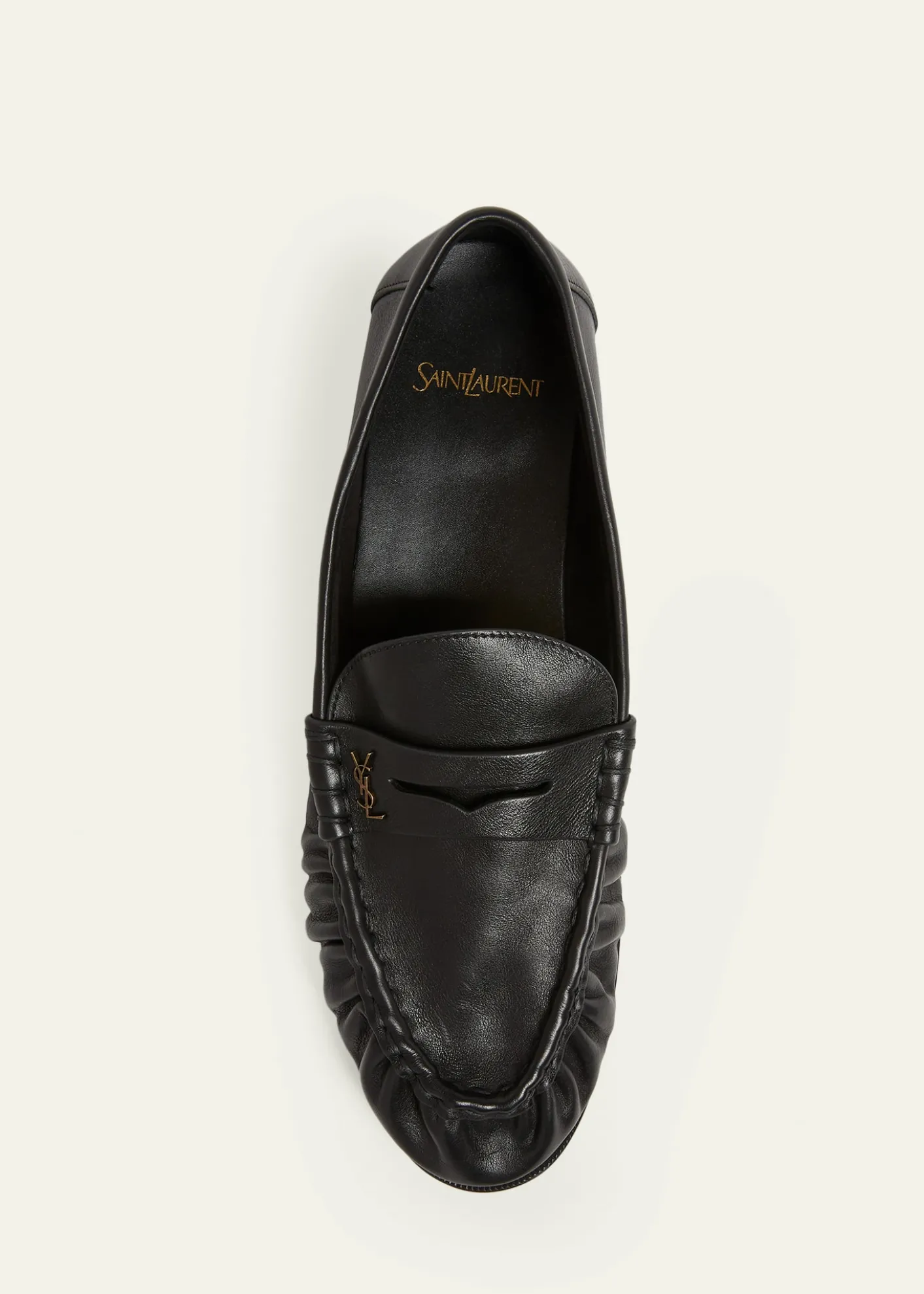 Saint LaurentMen's Le Loafer Creased Leather Mules
