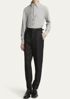 Saint LaurentMen's Micro-Striped Silk Sport Shirt