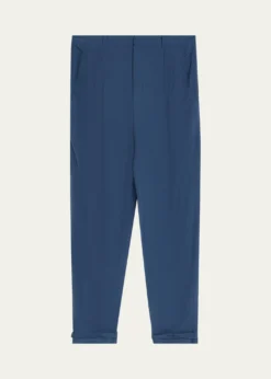 Saint LaurentMen's Silk Habotai Pleated Trousers