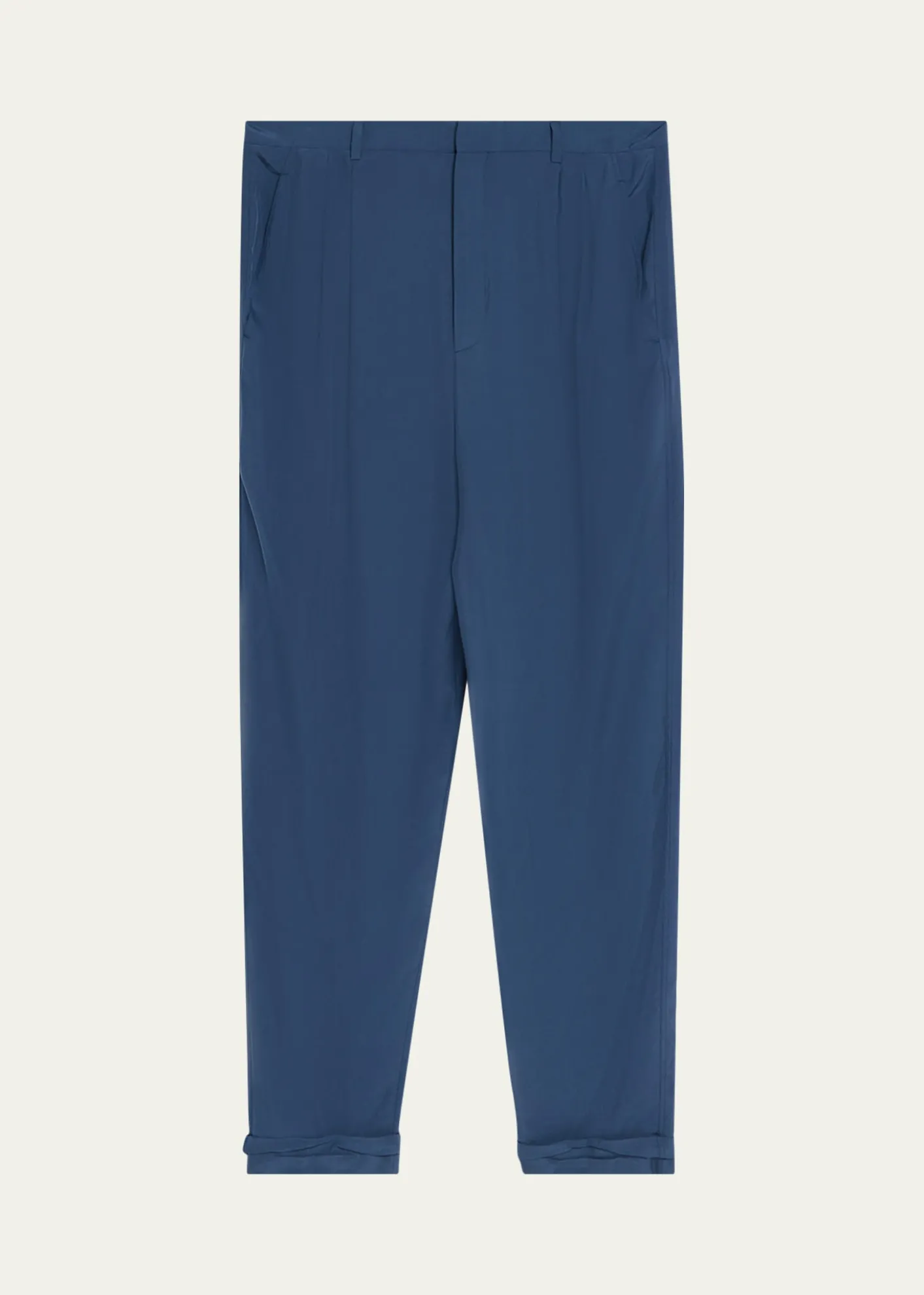 Saint LaurentMen's Silk Habotai Pleated Trousers