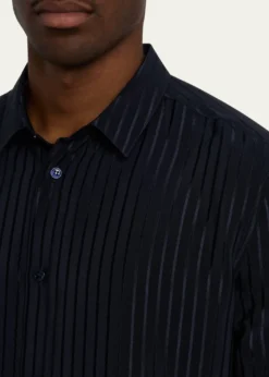 Saint LaurentMen's Tonal Stripe Button-Down Shirt