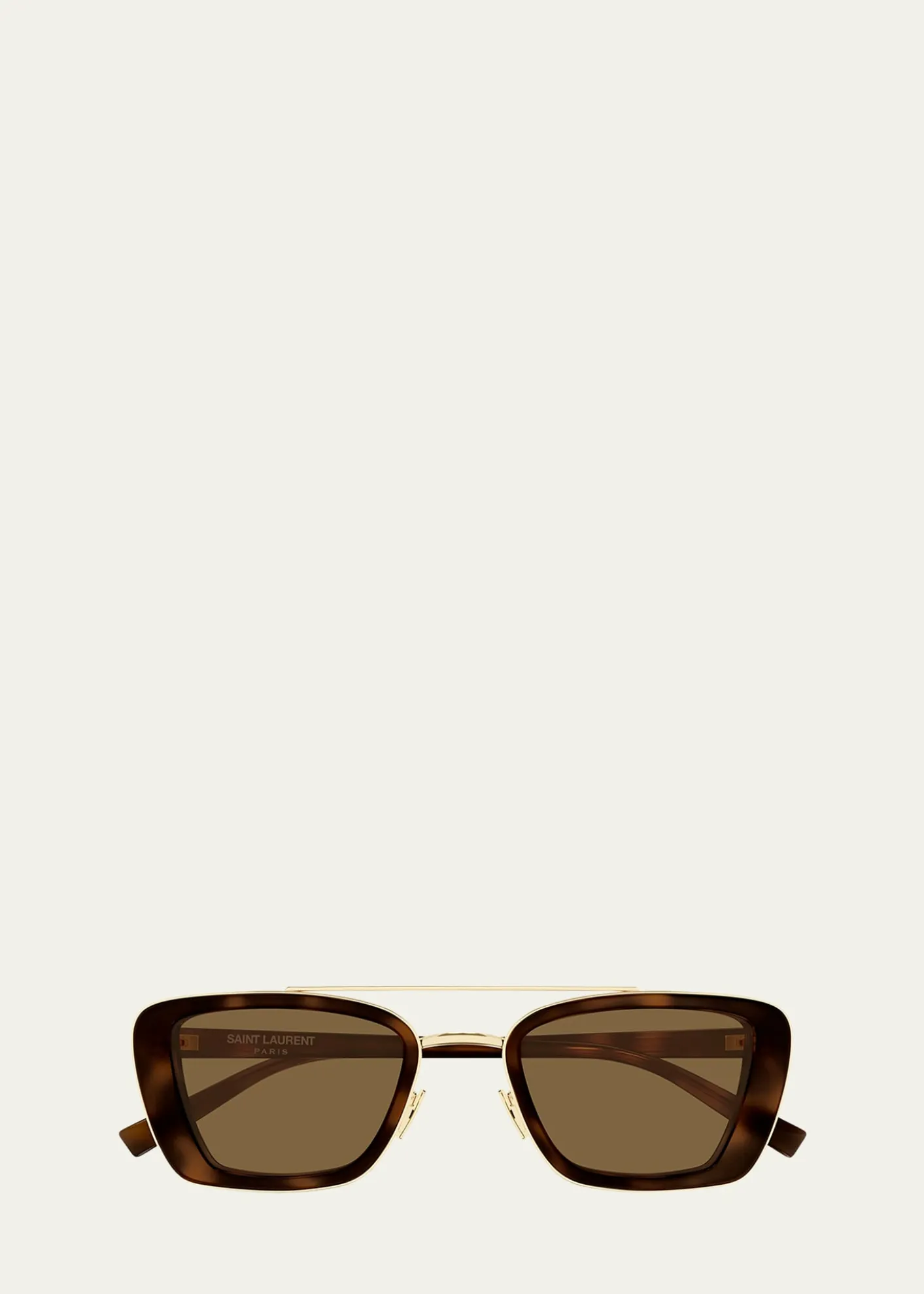 Saint Laurent50mm Acetate & Metal Rectangular Sunglasses