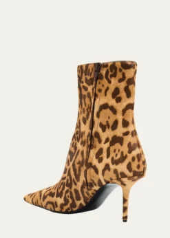Saint Laurent75mm Ashley Leopard Calf Hair Booties