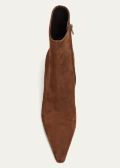 Saint Laurent90mm Ashley Suede Ankle Booties