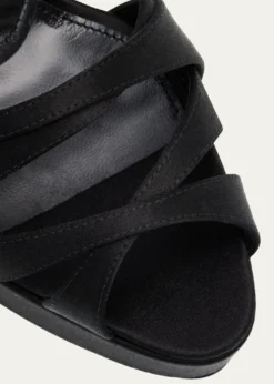 Saint Laurent110mm Chandelle Satin Platform Sandals