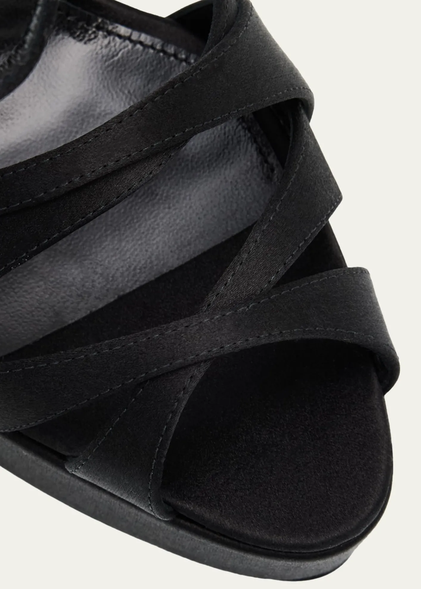 Saint Laurent110mm Chandelle Satin Platform Sandals