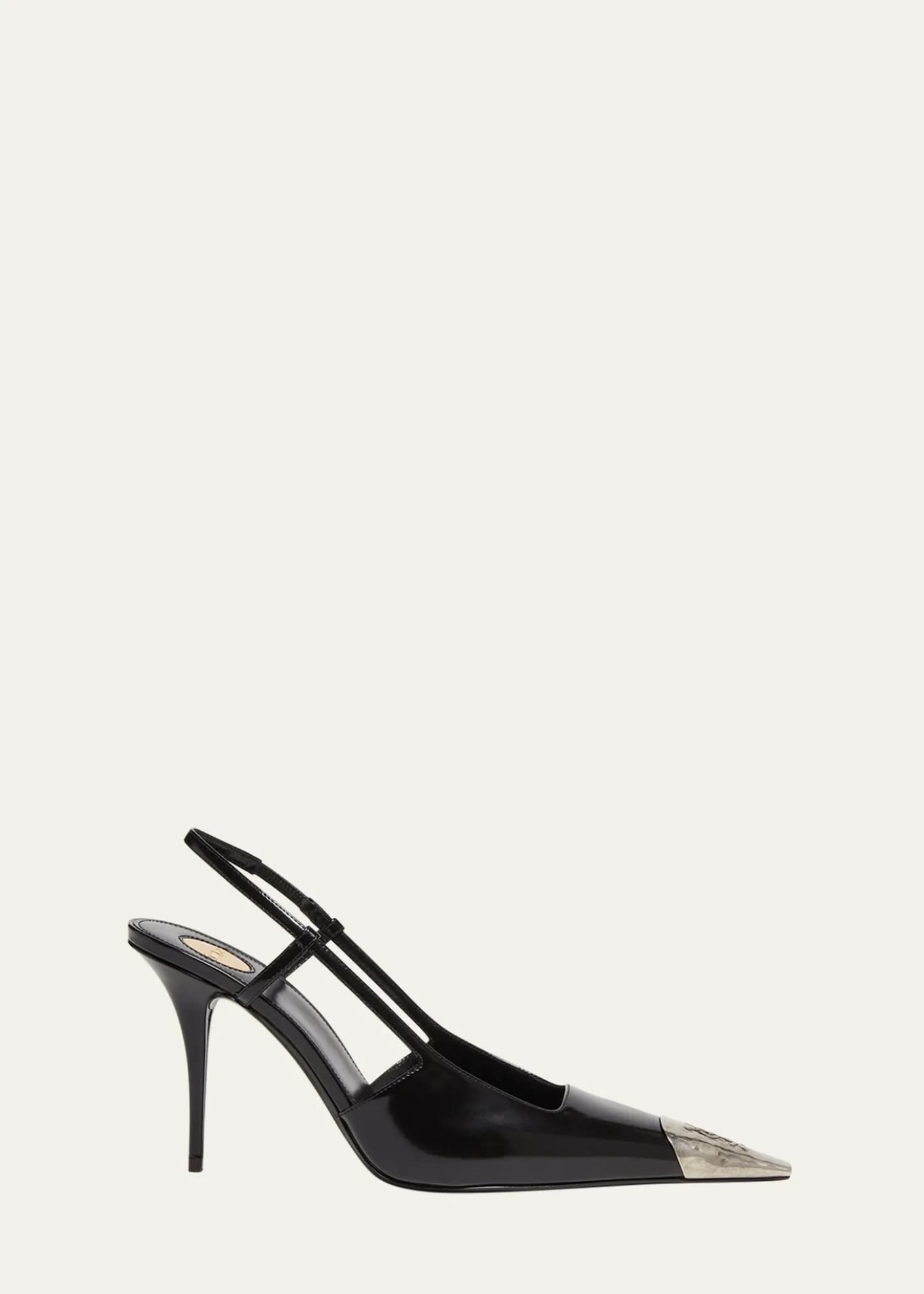 Saint Laurent90mm Jeanne Leather Slingback Pumps