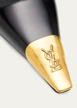 Saint Laurent75mm Jeanne Leather Slingback Pumps