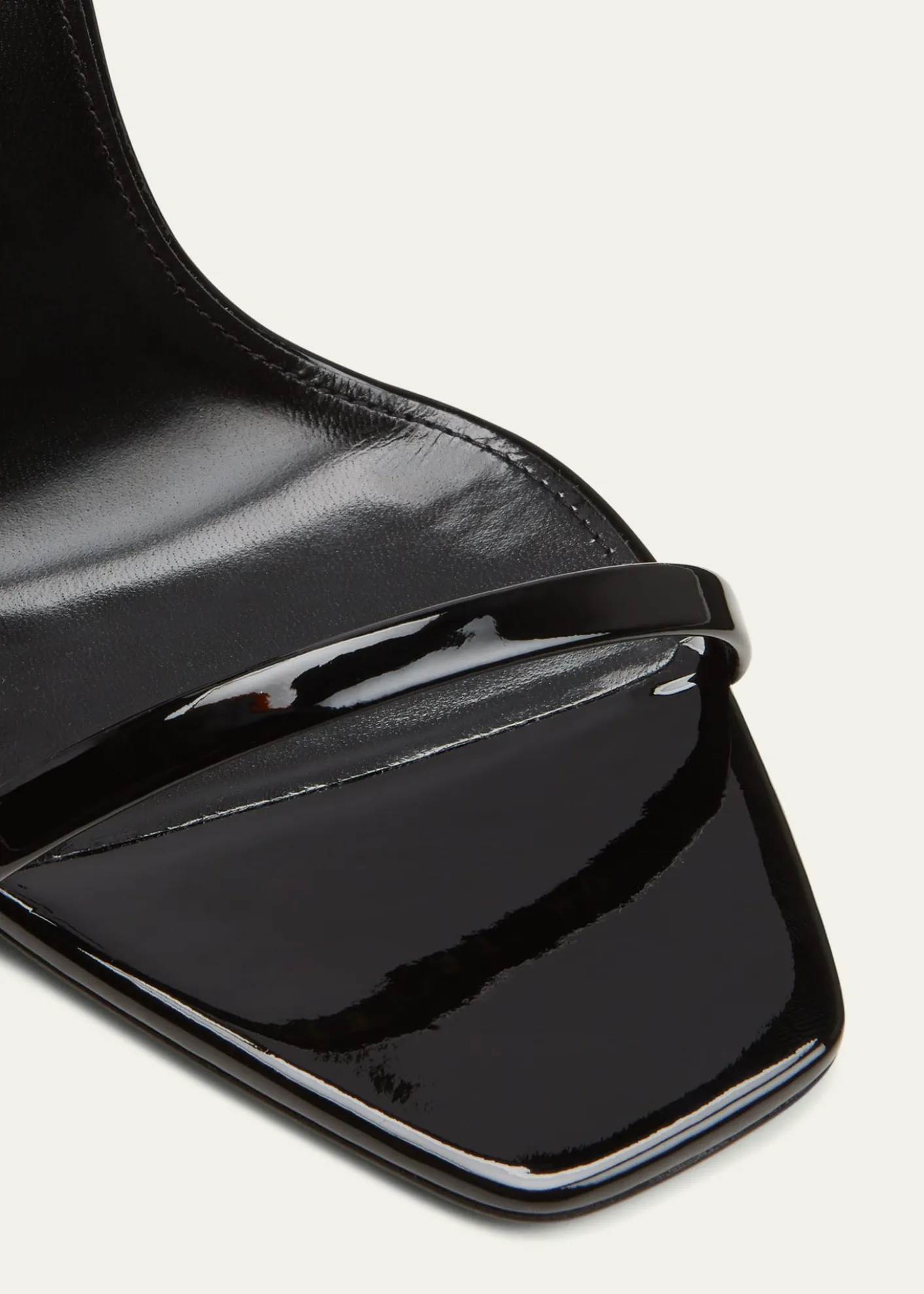 Saint Laurent110mm Opyum YSL Patent Leather Sandals with Golden Hardware
