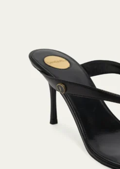 Saint Laurent75mm Sue Leather Thong Mules