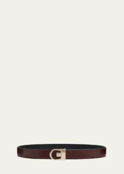 Saint LaurentNew Logo Reversible Leather Belt