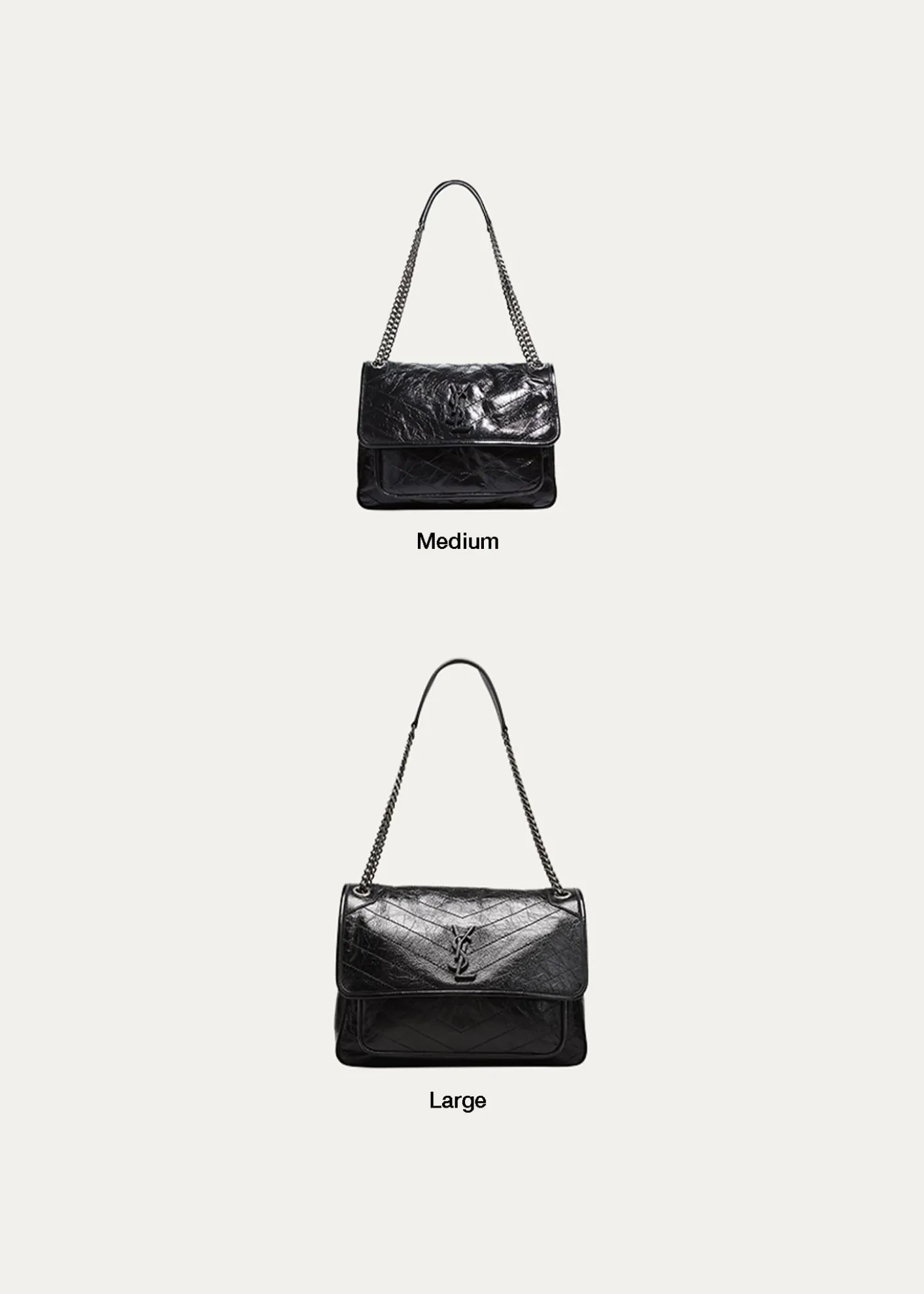 Saint LaurentNiki Large Flap YSL Shoulder Bag in Crinkled Leather
