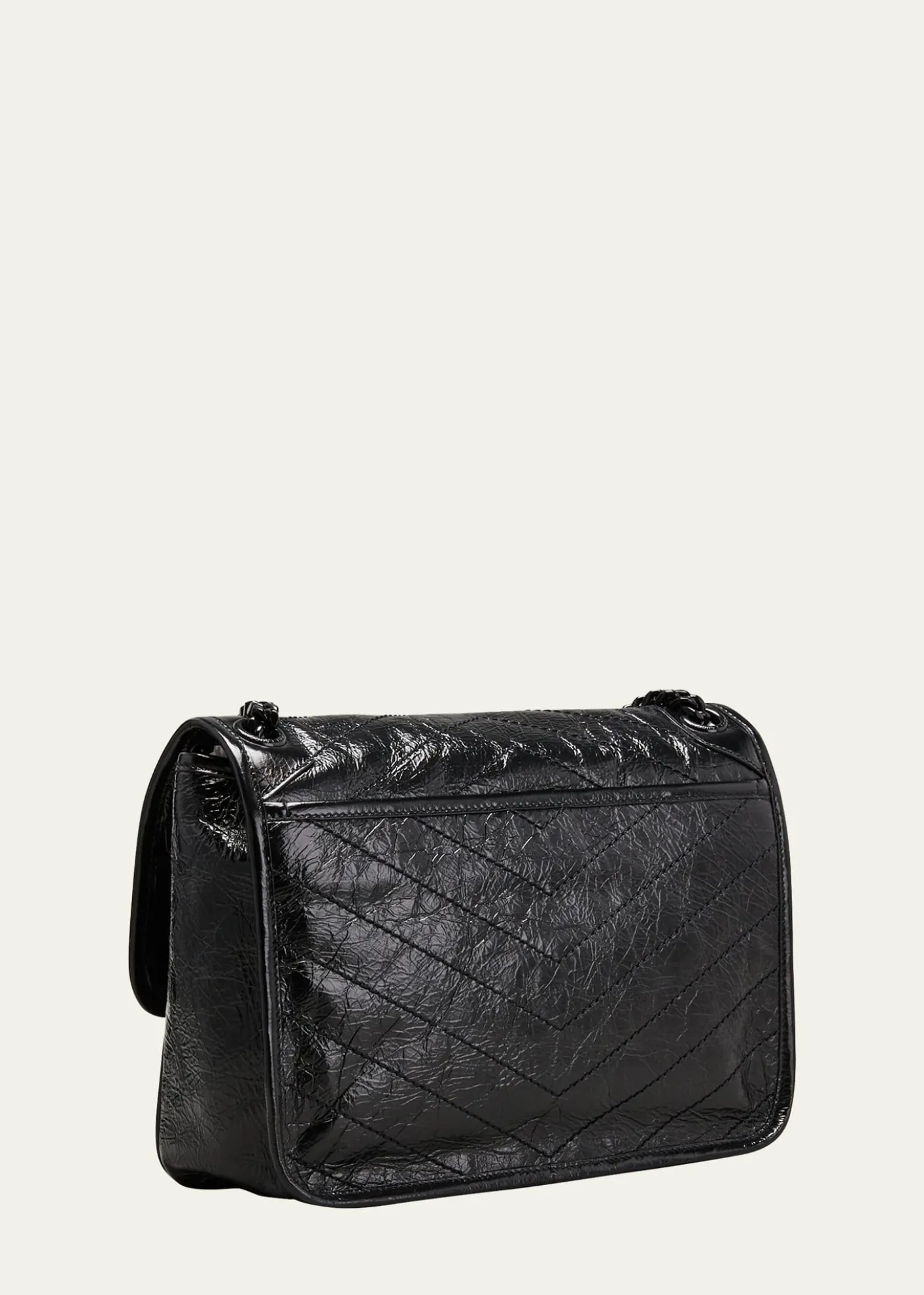 Saint LaurentNiki Medium Flap YSL Shoulder Bag in Crinkled Leather