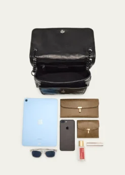 Saint LaurentNiki Medium Flap YSL Shoulder Bag in Crinkled Leather