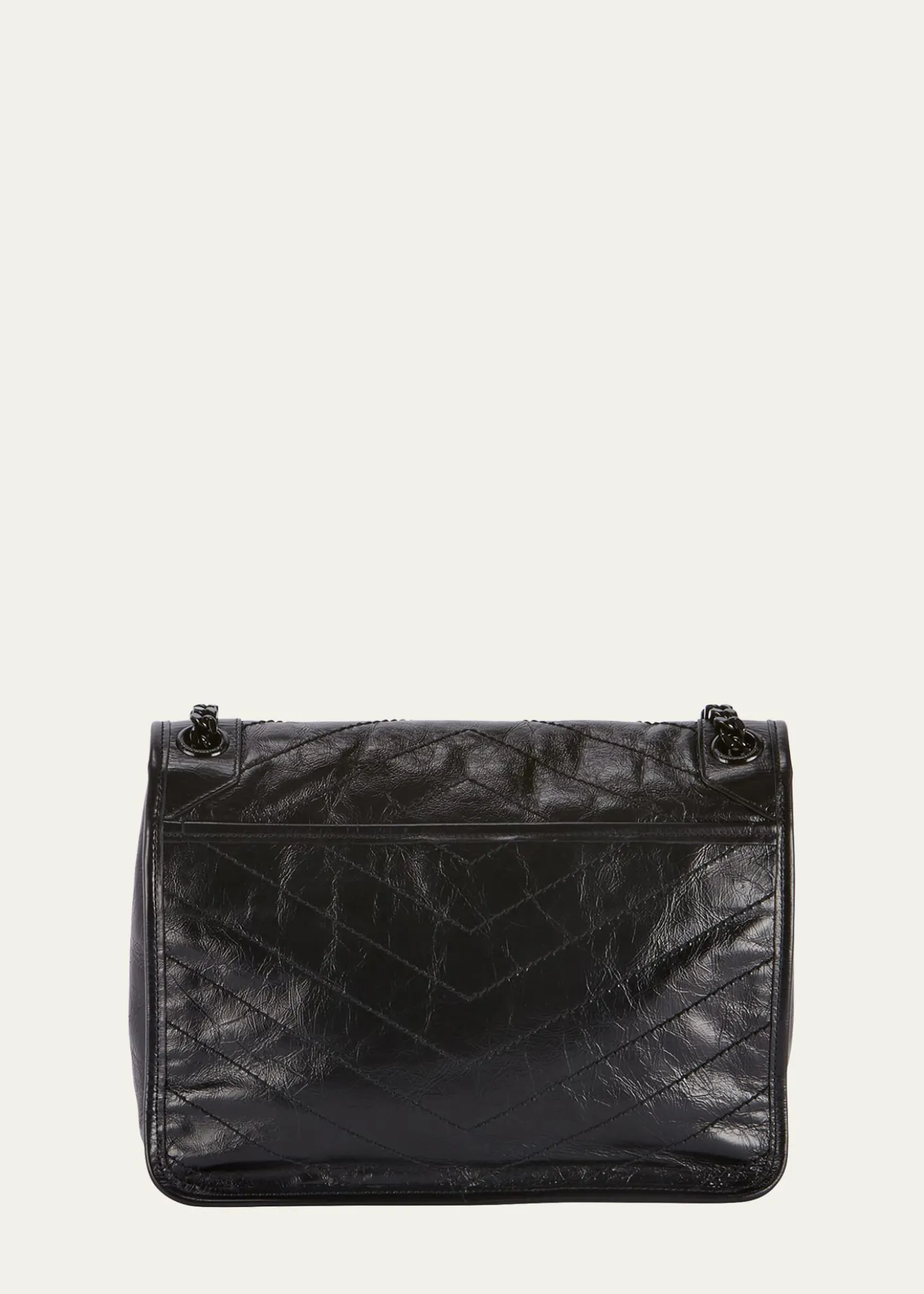 Saint LaurentNiki Medium Flap YSL Shoulder Bag in Crinkled Leather