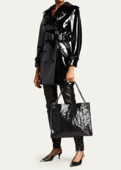 Saint LaurentNiki Medium YSL Shopper Tote Bag in Crinkled Leather