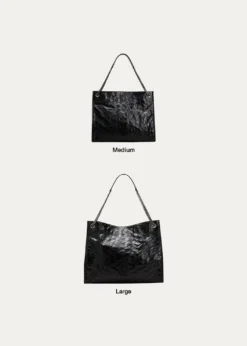 Saint LaurentNiki Medium YSL Shopper Tote Bag in Crinkled Leather