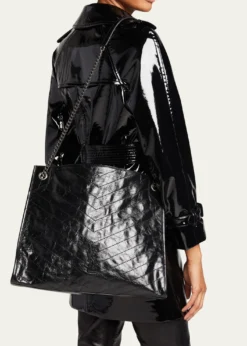 Saint LaurentNiki Medium YSL Shopper Tote Bag in Crinkled Leather