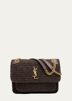 Saint LaurentNiki Medium YSL Raffia Shoulder Bag