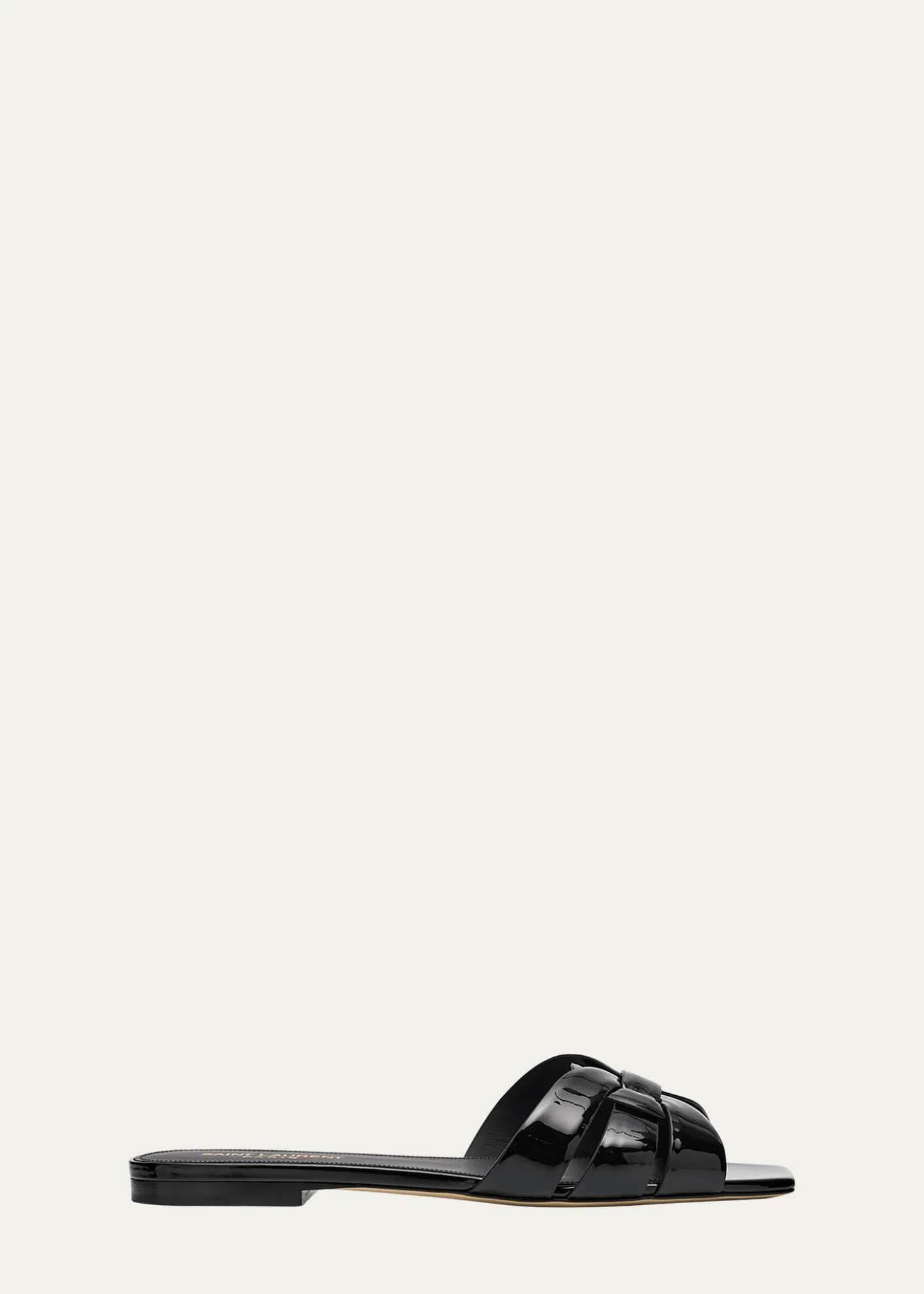 Saint LaurentNu Pieds Woven Patent Flat Sandals