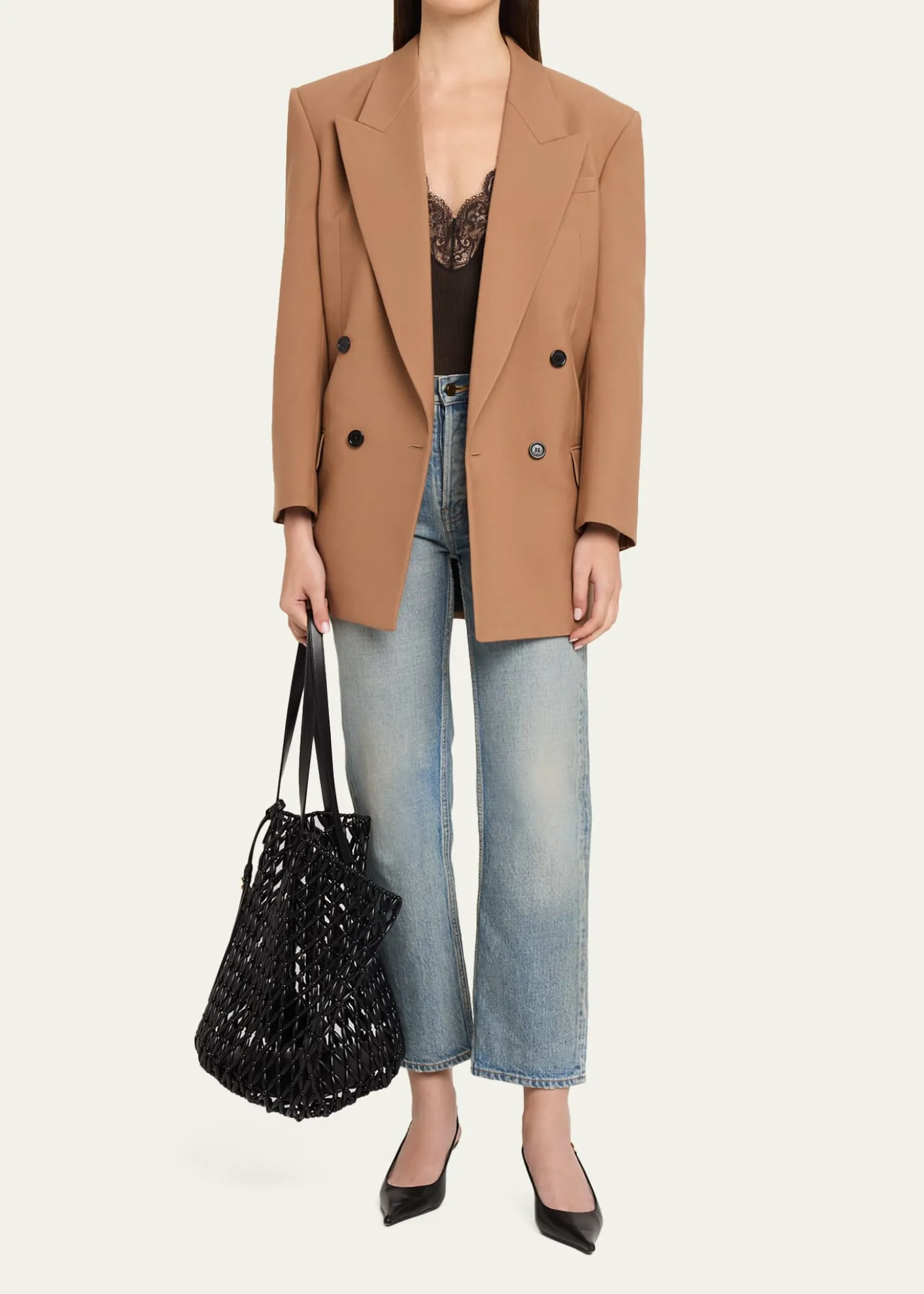 Saint LaurentPanier Medium Beaded Tote Bag