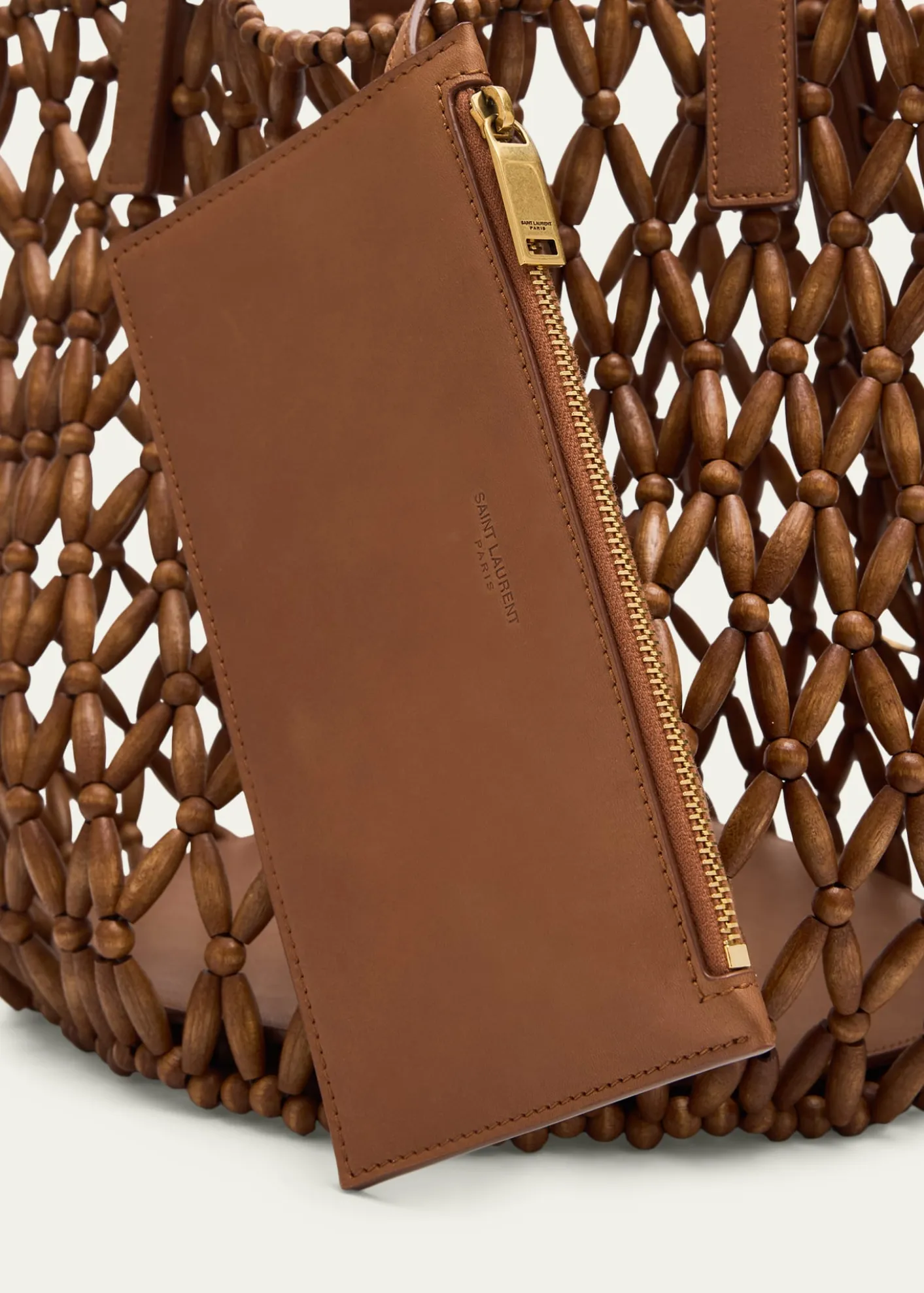 Saint LaurentPanier Small Open-Work Bead Shoulder Bag