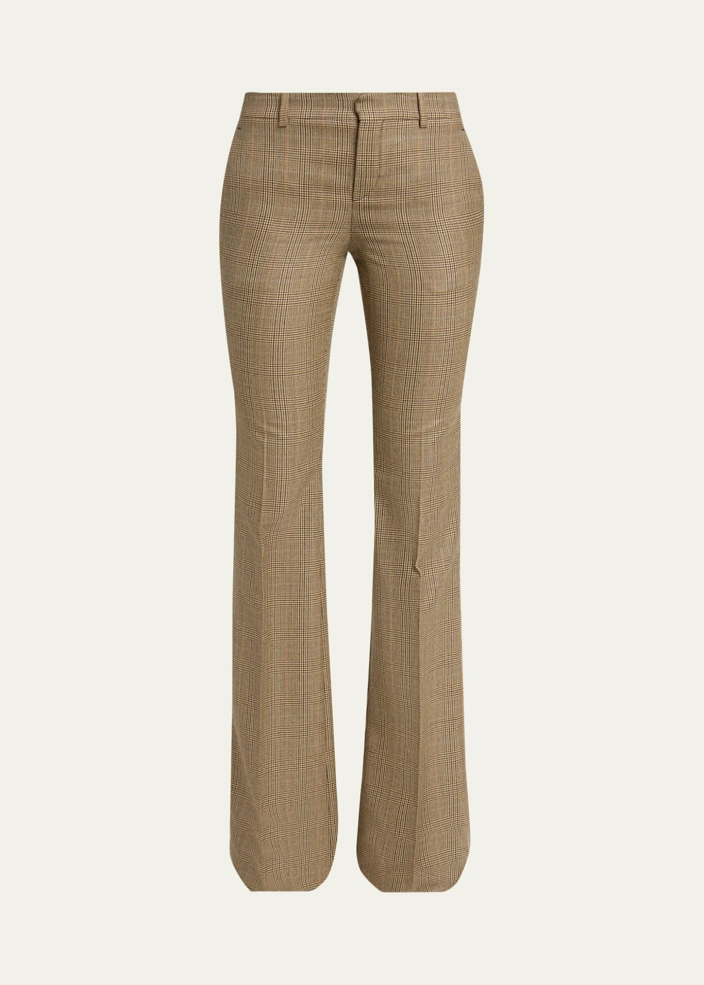 Saint LaurentPuppytooth Prince of Wales Wool Flared Pants