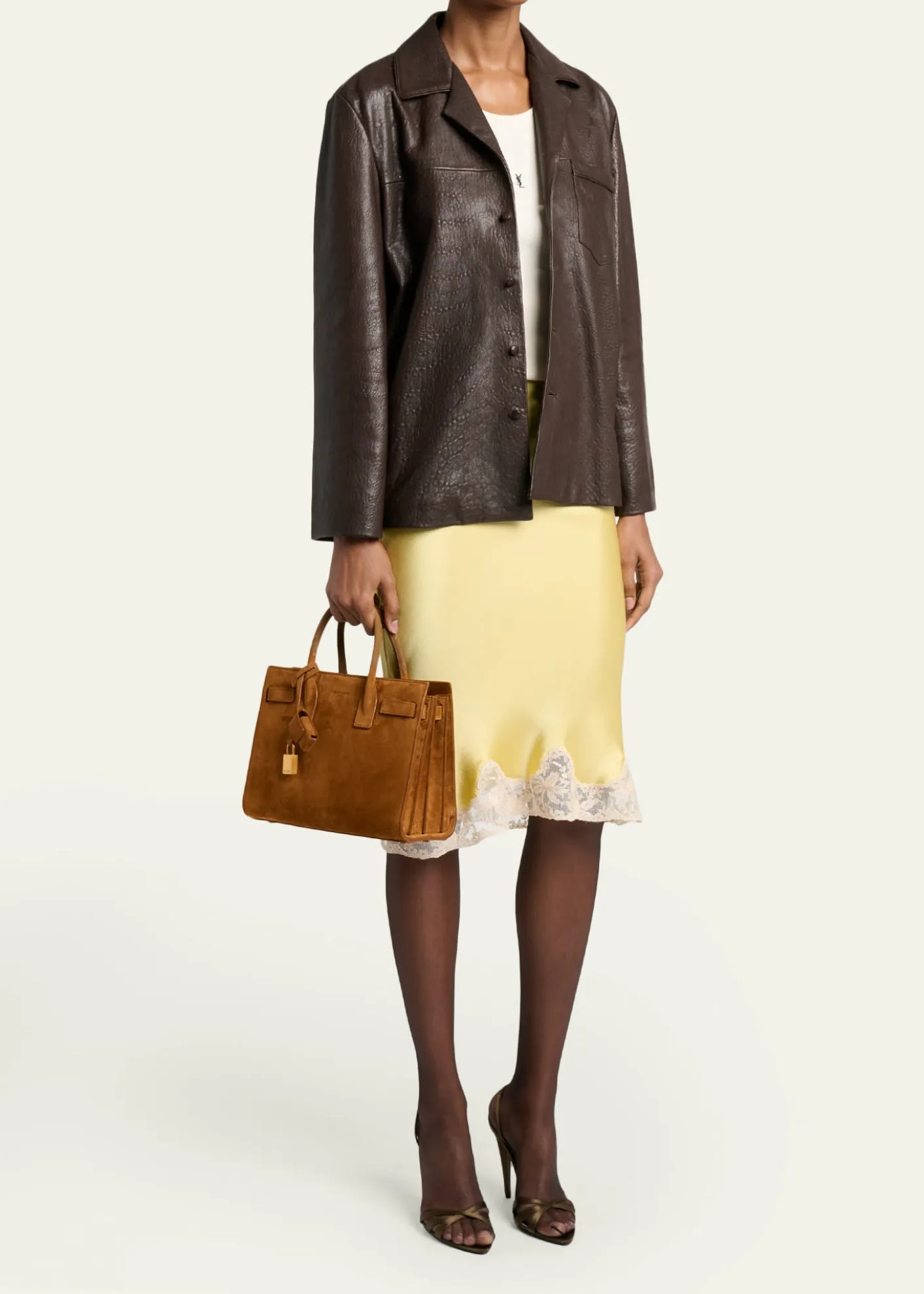 Saint LaurentSac de Jour Baby Suede Top-Handle Bag