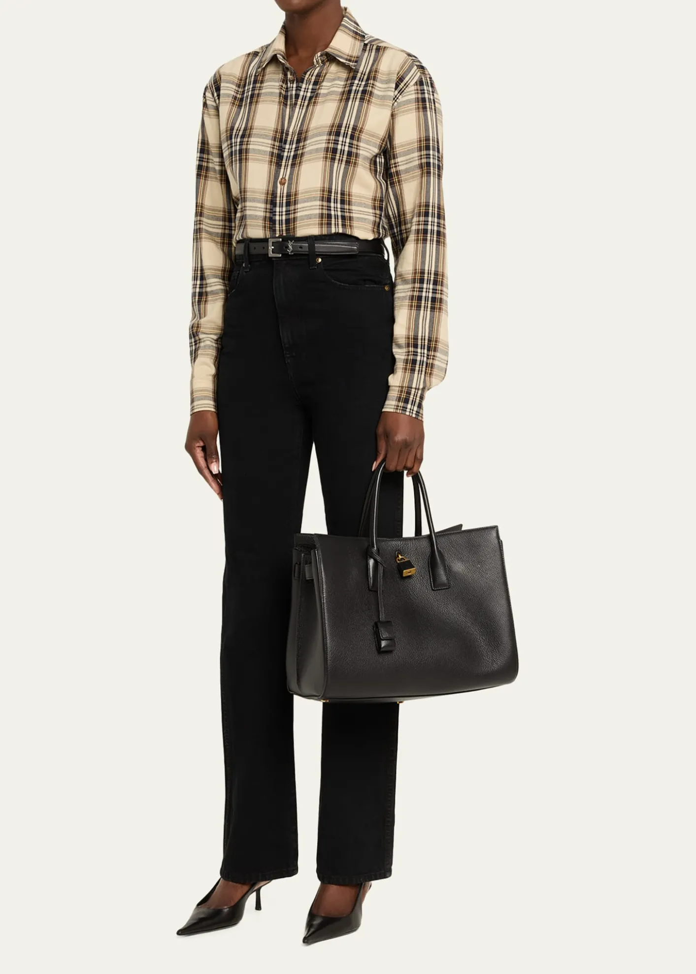 Saint LaurentSac de Jour Grain Leather Top-Handle Bag