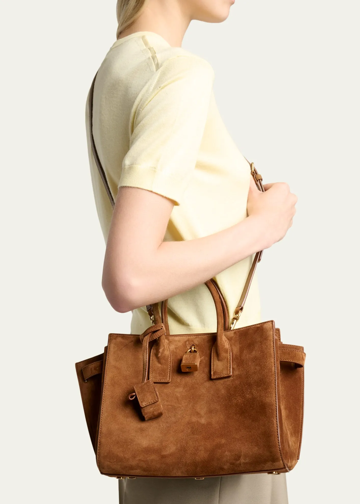 Saint LaurentSac de Jour Small Suede Top-Handle Bag