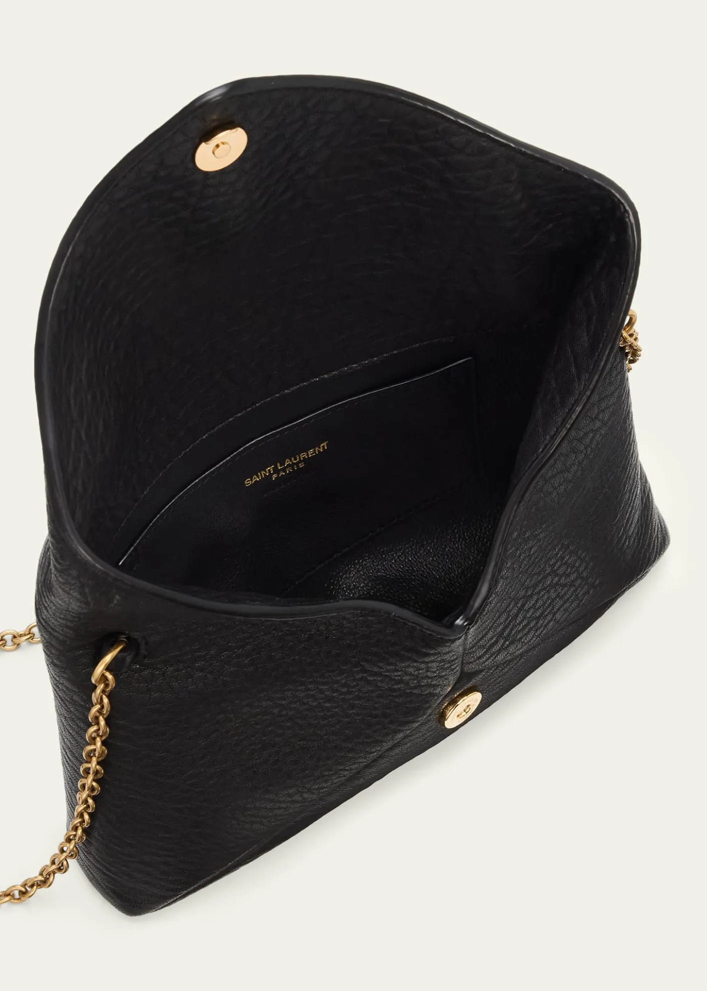 Saint LaurentSmall YSL Grain Leather Pouch Bag