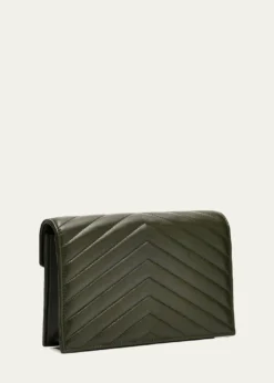 Saint LaurentSmall YSL Wallet on Chain in Grain Leather