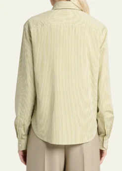 Saint LaurentStriped Cotton Poplin Button-Down Shirt
