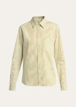 Saint LaurentStriped Cotton Poplin Button-Down Shirt