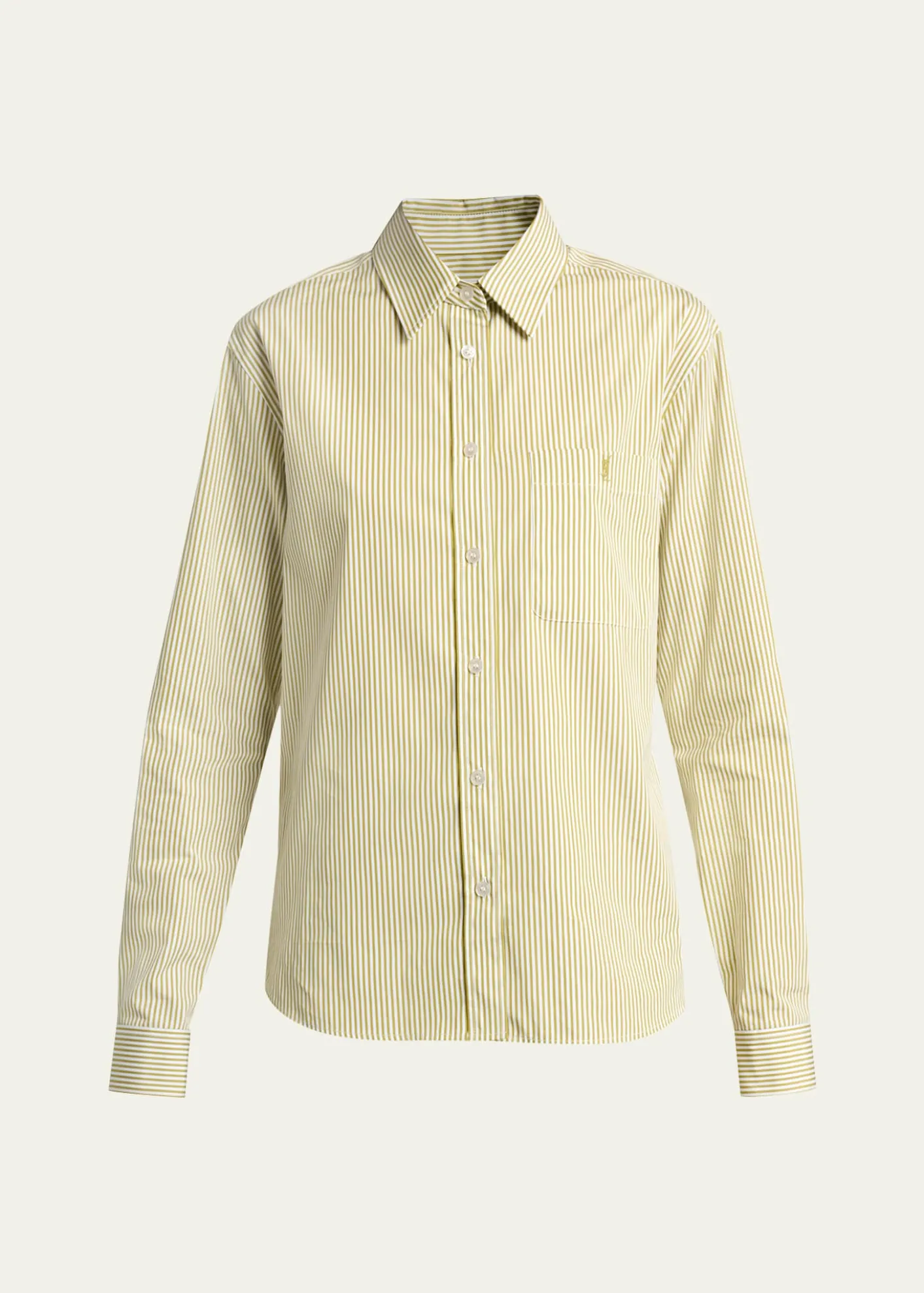 Saint LaurentStriped Cotton Poplin Button-Down Shirt