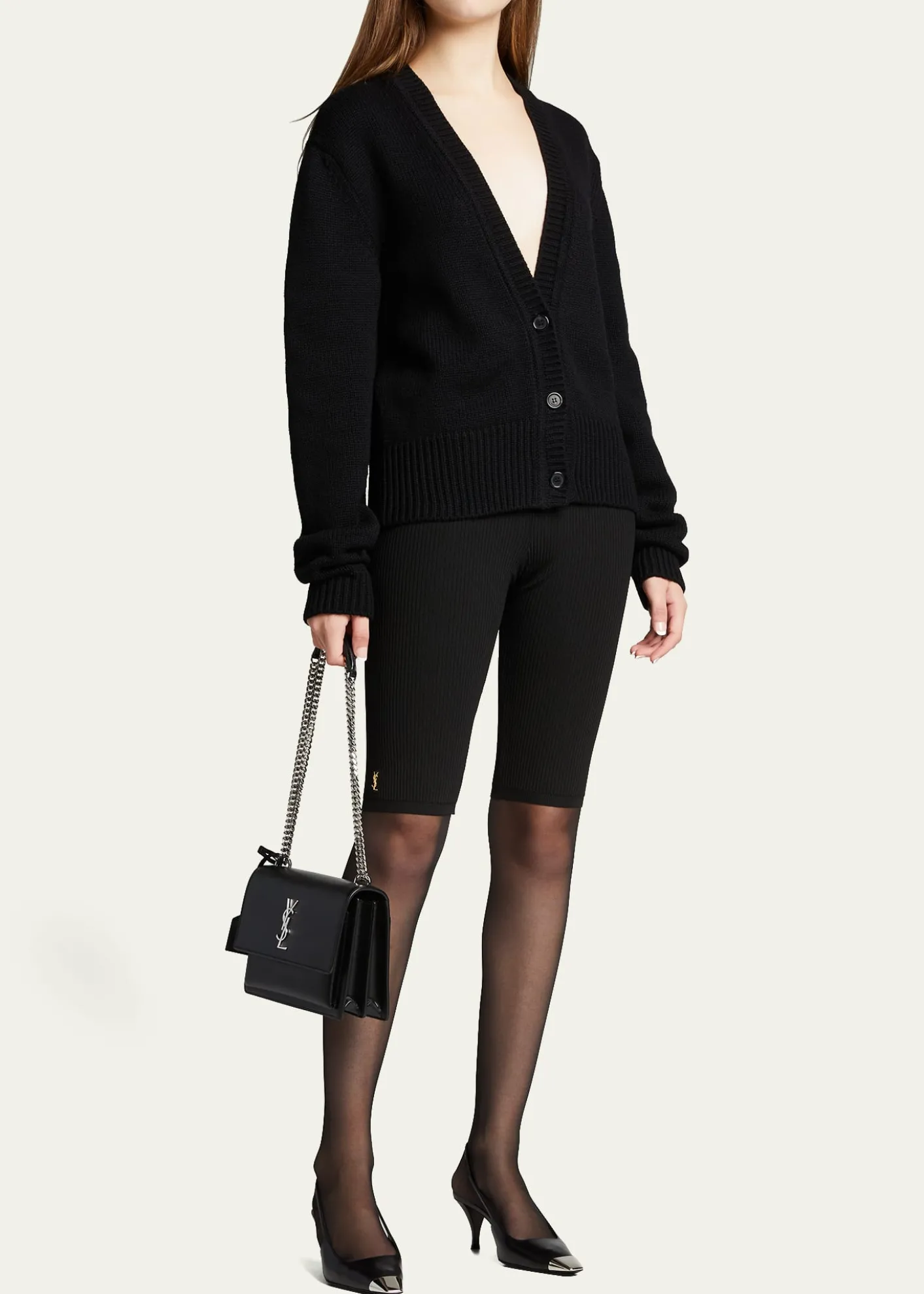 Saint LaurentSunset Medium YSL Shoulder Bag in Smooth Leather