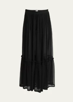 Saint LaurentTiered Sheer Maxi Skirt