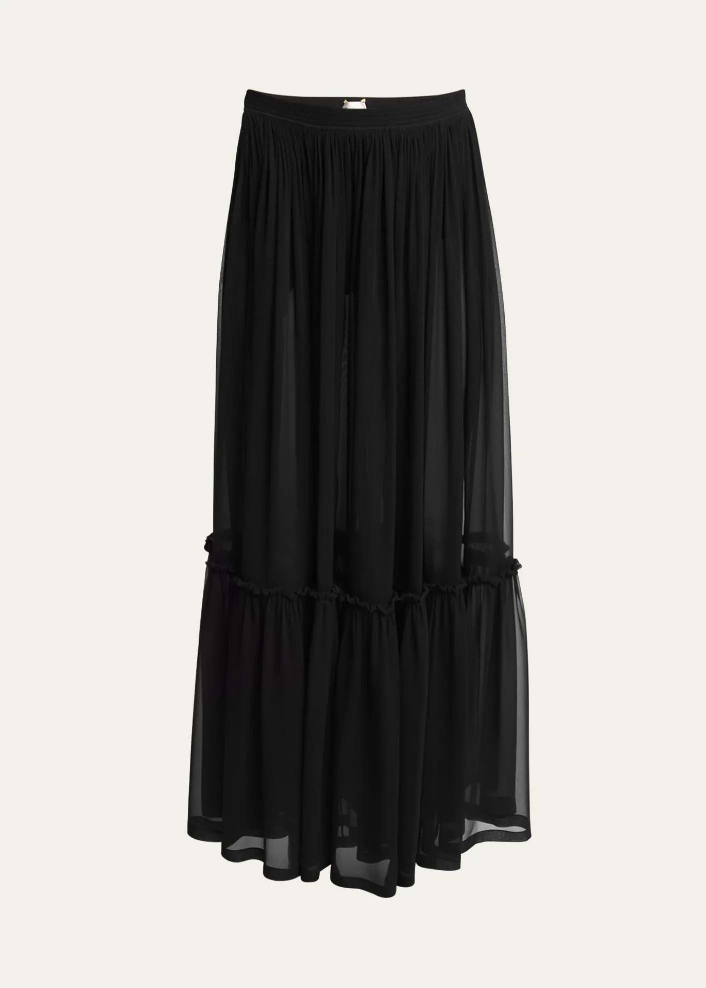 Saint LaurentTiered Sheer Maxi Skirt
