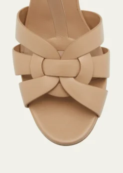 Saint LaurentTribute Leather T-Strap Platform Sandals