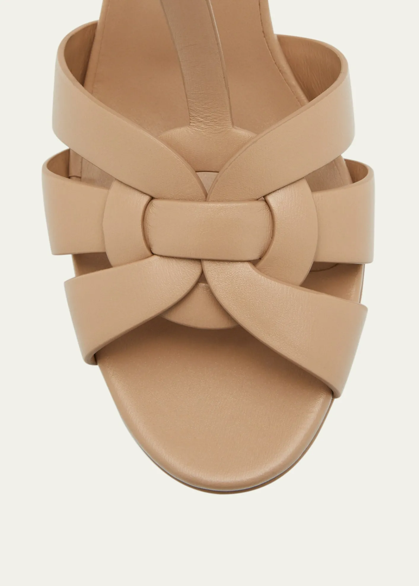 Saint LaurentTribute Leather T-Strap Platform Sandals