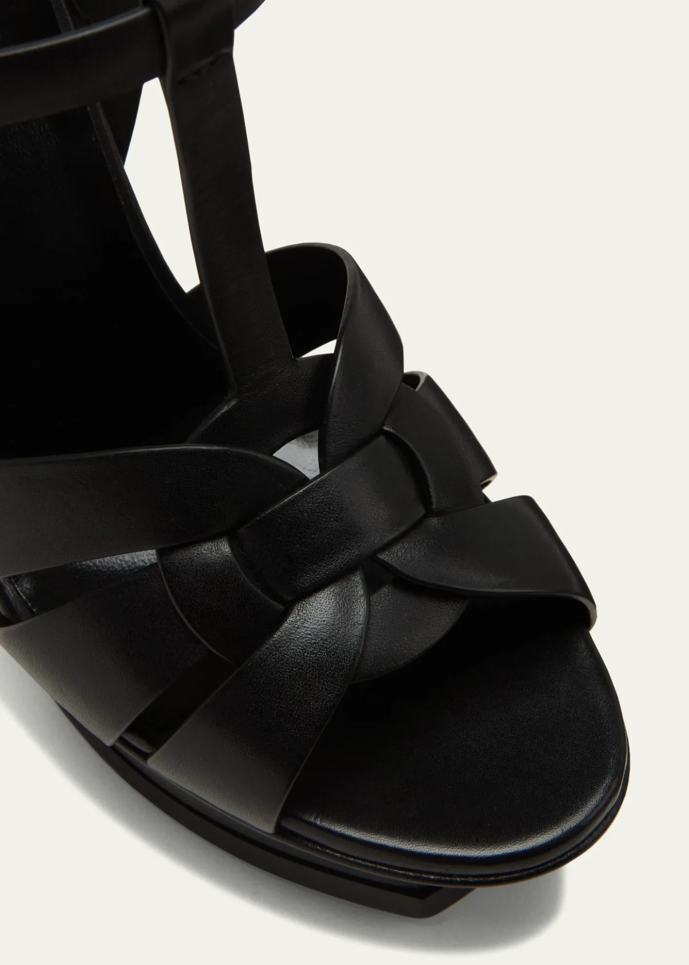 Saint LaurentTribute Leather T-Strap Platform Sandals
